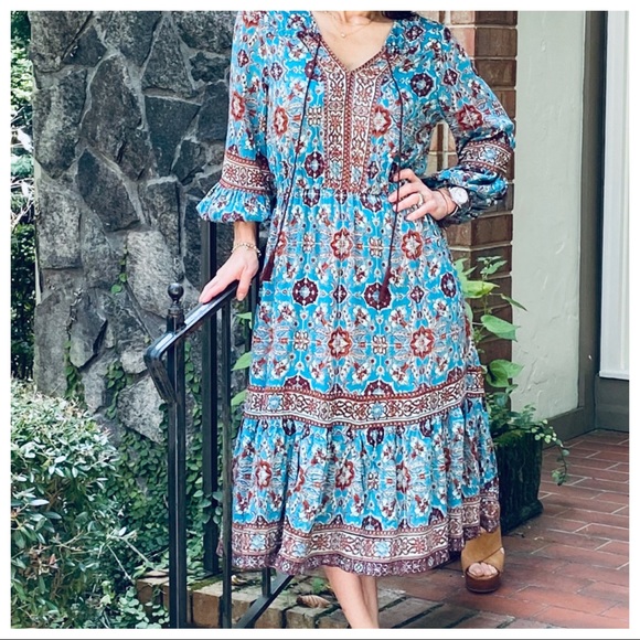 FABULOUS BOHO GYPSY CHIC FLORAL DRESS - Picture 7 of 16